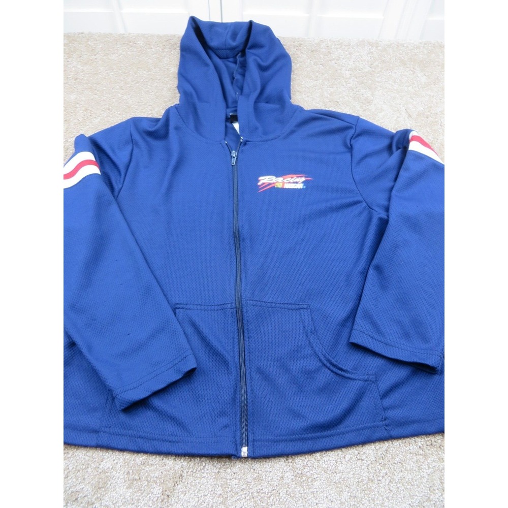 NASCAR Hoodie Womens XL‎ Full Zip Jacket Jerry Leigh Blue VTG